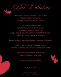 Menu cena San Valentino Mesoraca